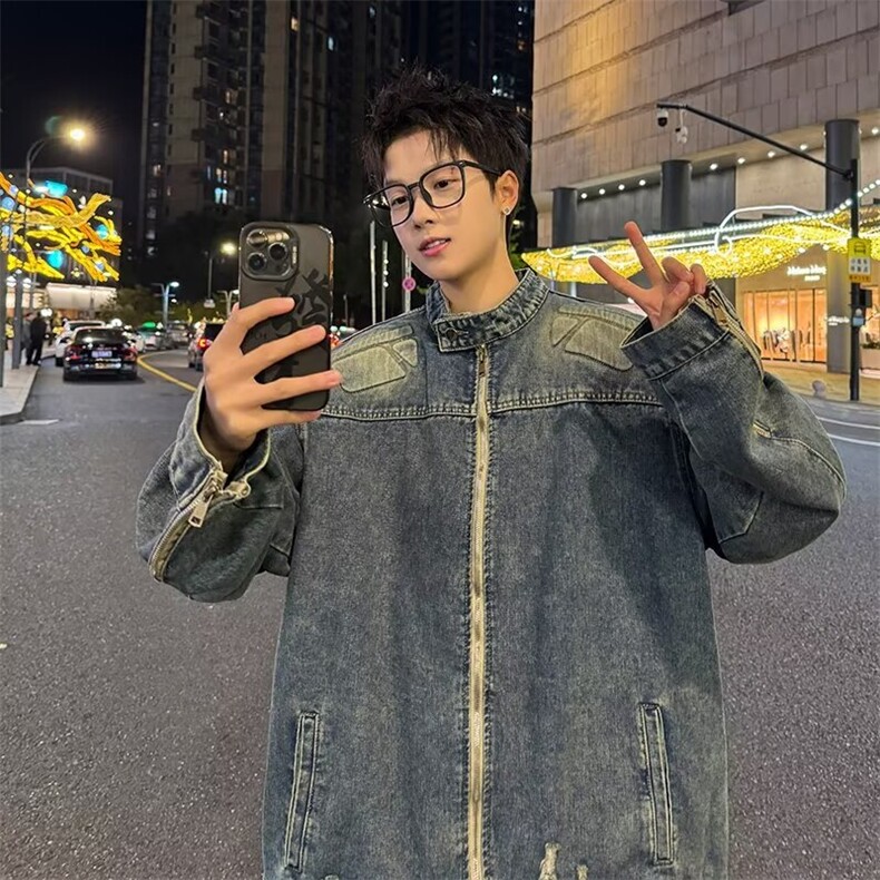 F601P78秋装男装牛仔夹克外套男装休闲时尚外套,男装工装外套,星座512-6