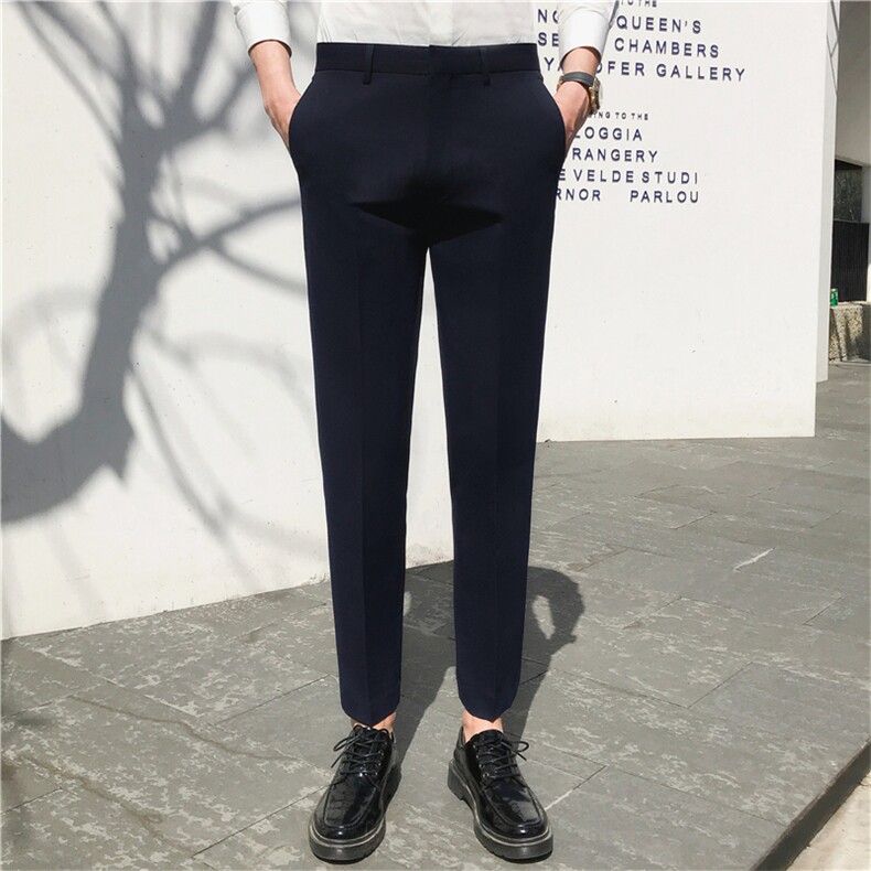 裤子男韩版潮流秋冬季新款九分小西裤男士修身垂感西装裤休闲长裤,男装西裤,星座505-2（原电商A260-1)