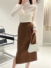 直筒开衩半身裙，女装半身裙，TVMV(4F)