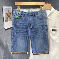 抖音直播夏季牛仔短裤男刺绣弹力YKK拉链休闲五分裤DK1334-P60，男装牛仔裤，星座1207-1