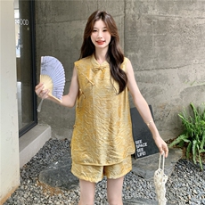 ：夏装新款新中式风盘扣复古套装两件套2C135-8857P145K218，女装套装/套裙，2C135