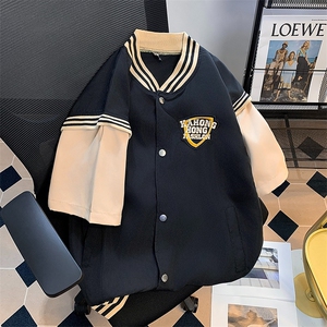 C378-P38 夏季新款美式潮流短袖夹克衫高街ins潮牌棒球服 现货图片