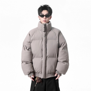 网图潮牌刺绣PU皮棉衣男女立领棉服百搭保暖外套310A-MY968-P78,v领和高领怎么搭配衣服图片