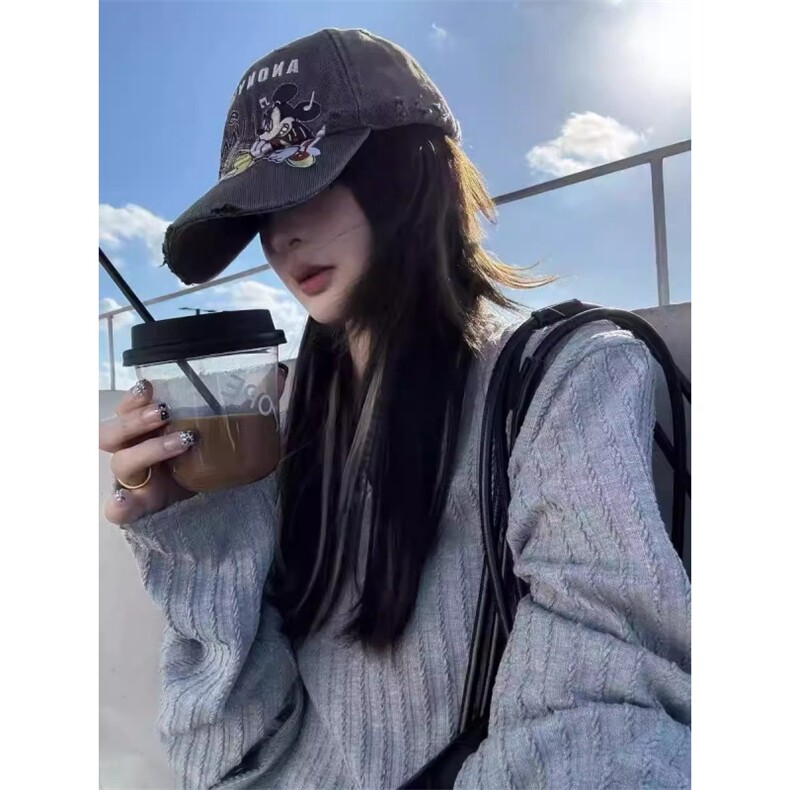 韩 手缝线 线麦穗纹针织亨利领长袖T恤柔软舒适亲肤百搭毛衣图片