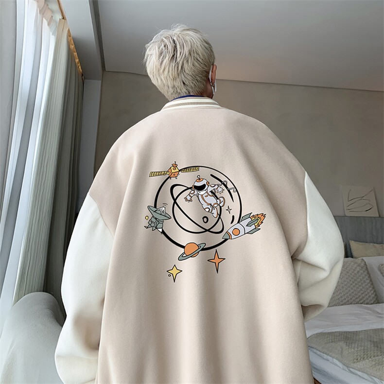 摇粒绒棒球服男大码开衫卫衣男夹克 BF86142-P65图片