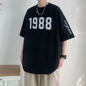 冰氧仿短袖港风白墙夏季休闲百搭刺绣纯色男上衣TC3147-P22控48图片