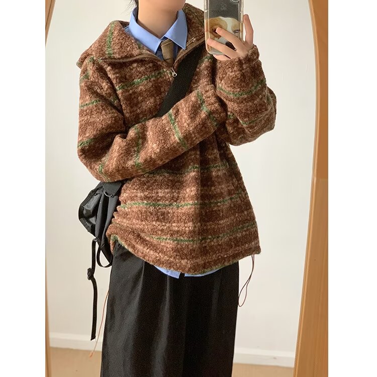B12-P612025新款秋冬毛呢连帽卫衣男女日系潮牌宽松休闲,男装卫衣,电商B323A