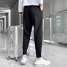 2025秋冬款纯色休闲裤男潮流百搭学生针织卫裤网红同款束脚哈伦裤，男装休闲裤，电商A327