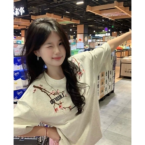 万针全刺绣工艺抖音得物高品质260克重磅纯棉双纱美式高街短袖T恤图片