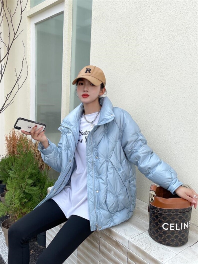 90绒压花羽绒服，女装羽绒服，昕叶良品