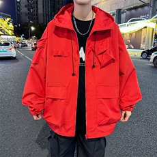 防水冲锋衣男机能风宽松飞行服休闲连帽外套工装夹克JD20，男装夹克，星座1116A-1（原606A）
