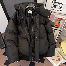 现货5W件冬季三防重磅boxy短款羽绒连帽PU皮棉衣外套防风加厚棉服，男装棉衣，电商A486