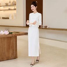 Scentof90s法式复古呼吸亚麻方领无袖马甲半裙两件套装，女装套装/套裙，布芭啦