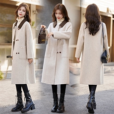 现货羊毛大衣2023年秋冬季新款女装时尚气质休闲保暖外套，女装双面呢大衣，关键词