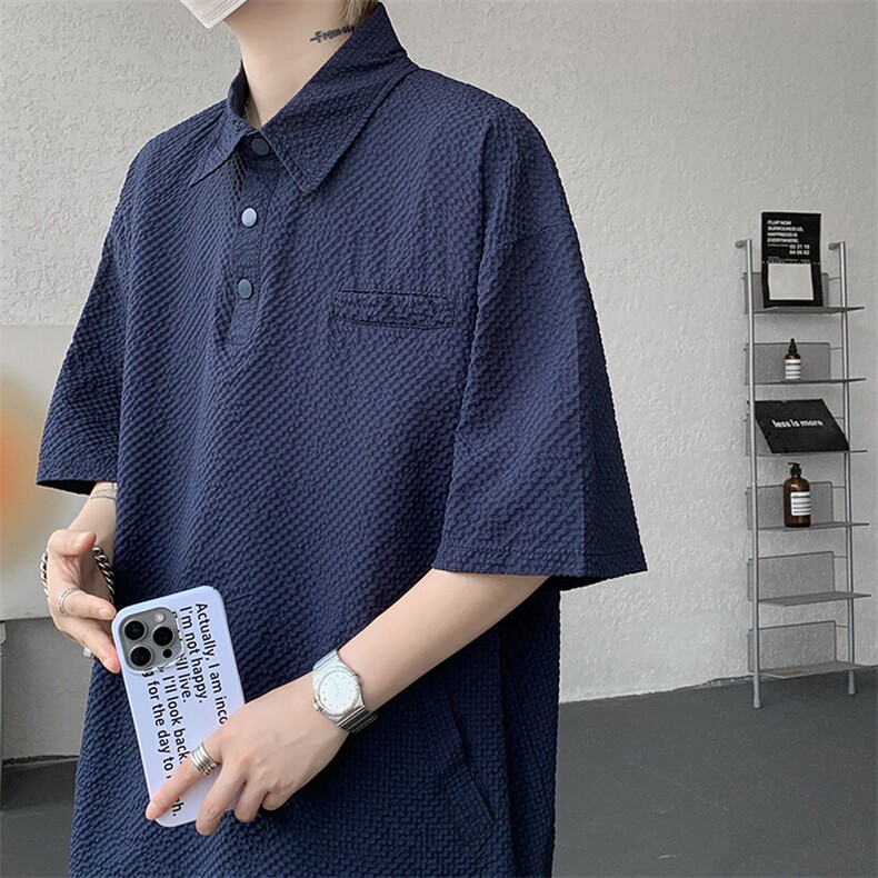 8XL-M日系工装短袖衬衫男夏季POLO衫t恤休闲运动套装TZ38004特P55图片