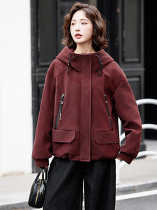 安可拉红短款羽绒服女冬季2024新款高级感加厚宽松保暖派克服外套图片