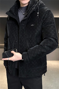 冬季新品男士字母皮羽绒服连帽就品质【标50绒 】图片