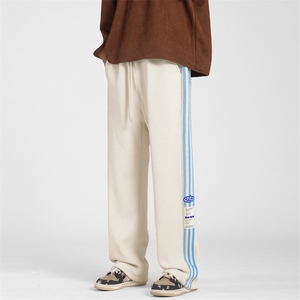 冬季欧棉绒加绒加厚条纹贴标休闲裤M~5XL XZ604-KG50-P65控78图片
