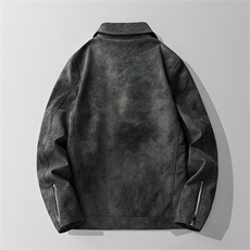 JK898-P100加绒轻熟风机车皮衣外套男秋冬韩版休闲pu皮夹克潮，男装夹克，电商D310B-1