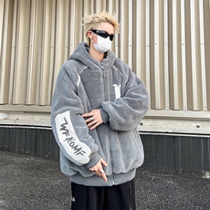 2024羊羔毛外套男冬季棉服潮流宽松连帽棉袄MF098-P60，男装棉衣，星座313A-2