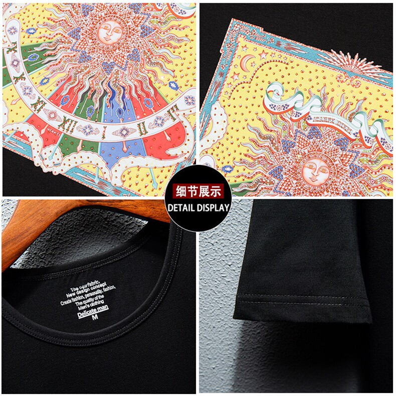 新款高品质套头短袖燙钻潮休闲圆领T恤夏季大码简欧上衣A2518-P63,男装T恤,电商A227B（原钱塘4066-1）