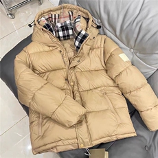 (网图)羽丝袖章格子连帽休闲羽绒服休闲潮流加厚313B-2207-P185，男装羽绒服，星座313B