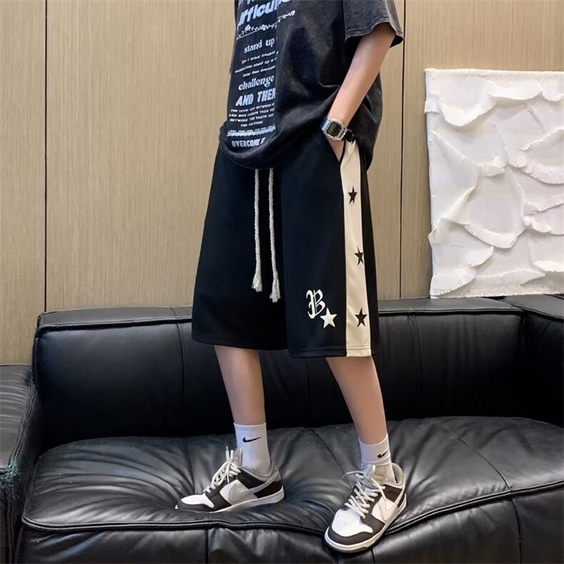 美式复古拼接撞色短裤男夏季运动篮球五分裤子HD17P28,男装休闲裤,星座1116-2
