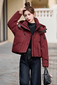 时尚保暖女士短款羽绒服 修身显瘦90白鸭绒外套图片