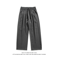 竖条纹山本裤男女夏季慵懒风垂感直筒西裤薄款裤子K8621-特价P37，男装休闲裤，电商A007