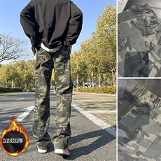 KK383常规特p38加绒p46美式牛仔迷彩裤重磅解构水洗工装伐木裤，男装休闲裤，星座712