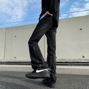 美式vibe牛仔裤男高街牛仔裤男扎染复古微喇裤JN0052-P48 68图片