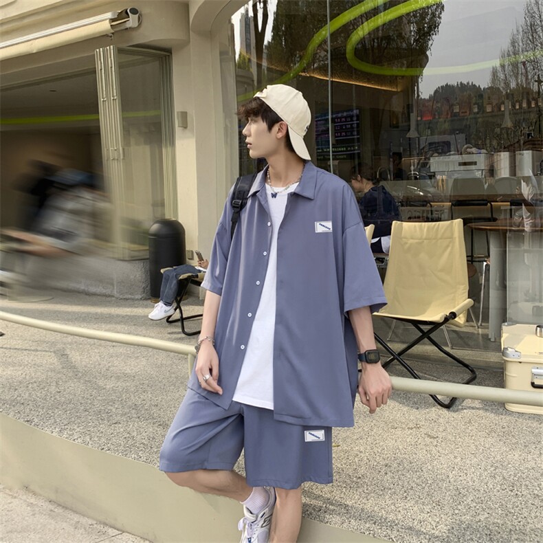 夏季男士运动套装时尚休闲套装青年宽松搭配两件套TZ005-特批60,男装休闲裤,星座718-1