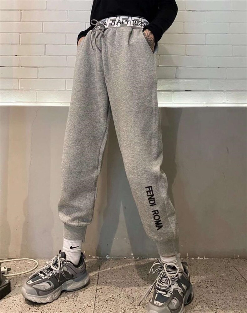 厚款加绒卫裤，女装休闲裤，晶莉莱