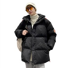 港风 2026冬季新款90%白鸭绒中长款连帽羽绒服男XZ109-Y1266-P218图片