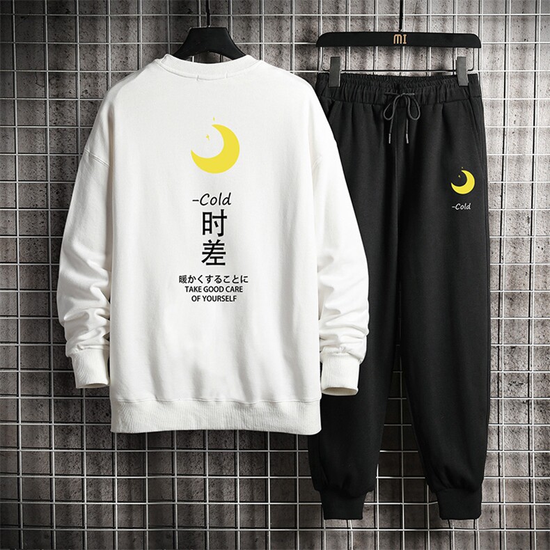 TY7047-P75 圆领卫衣套装男运动套装两件套 网格挂拍图片