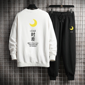 TY7047-P75 圆领卫衣套装男运动套装两件套 网格挂拍图片