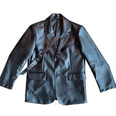 皮西装男秋冬加绒保暖ins网红休闲高级感PU皮西服外套XZ036-P130，男装西服套装，电商B267