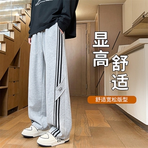 2025港风潮流工装宽松松紧速干伞兵裤男图片