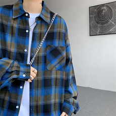 【25春现货主推】CS7130-P38特控68纯棉大款宽松格子衬衫外套，男装衬衫，电商D232