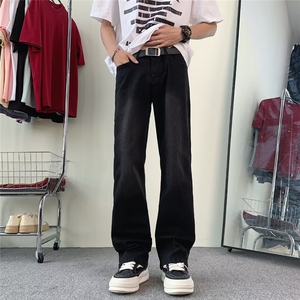 做旧牛仔裤男士夏季新款潮牌渐变拖地高街宽松直筒裤子男G06/P35图片