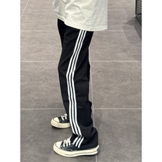 【网图】三条杠条纹运动裤美式高街hiphop裤子宽松直筒WK01LL-P48，女装休闲裤，星座1007（原301D）