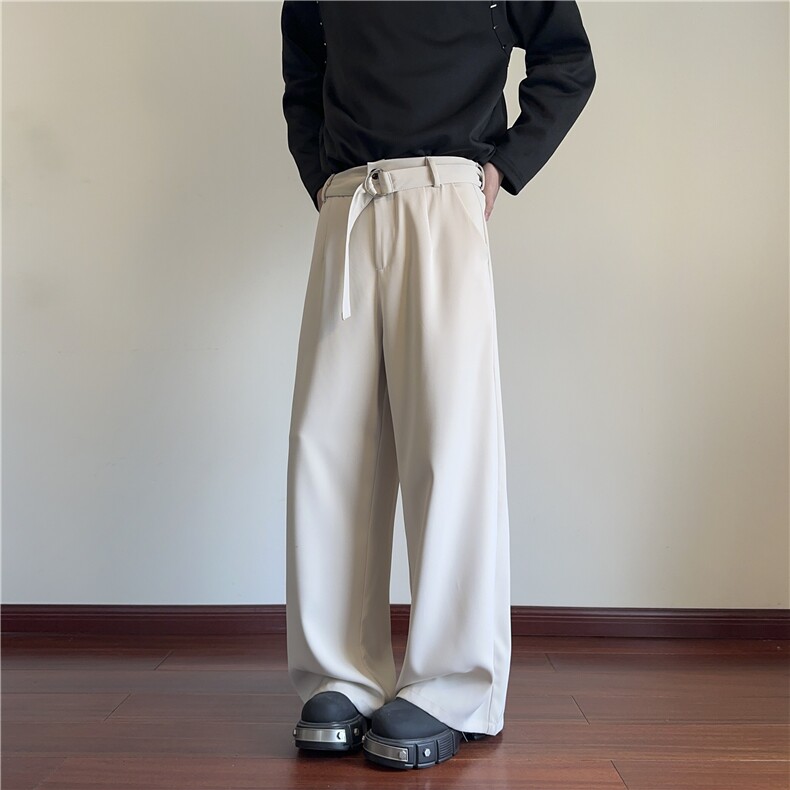 抖音品质春季新款垂坠感自带腰带宽松西裤B315-K924-特P40控78,男装休闲裤,电商B315