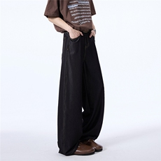 xz905-2-Z080#P65-（控98）原牛色冰丝阔腿牛仔裤，男装牛仔裤，星座905-2