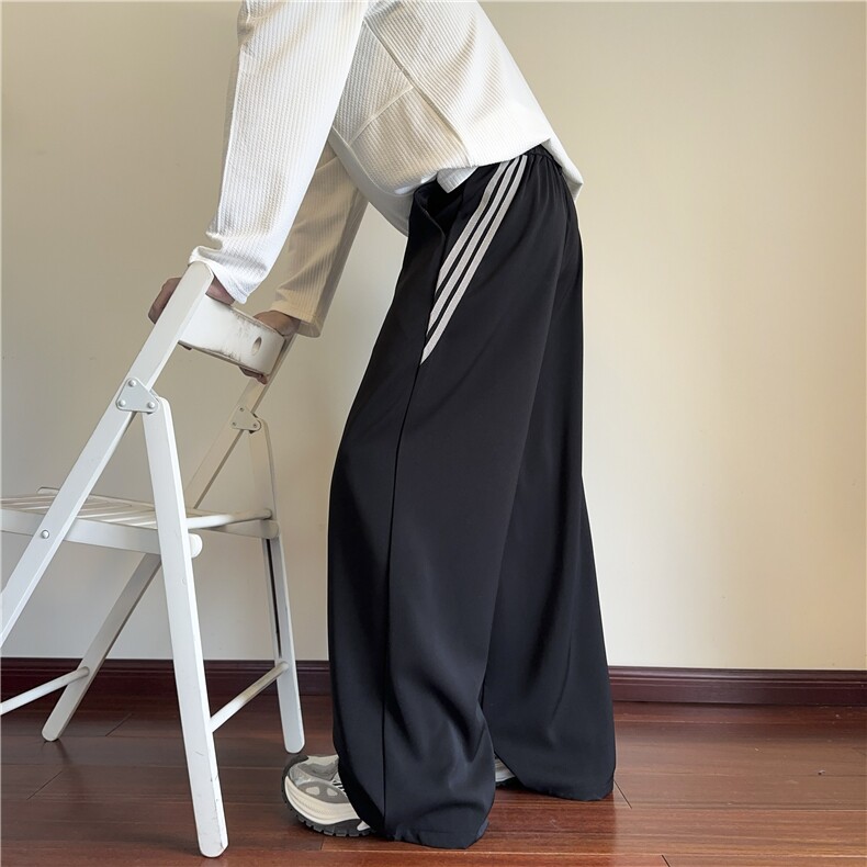抖音品质春季新款条纹垂坠宽松休闲西裤B315-K25617-特P40控78,男装休闲裤,电商B315
