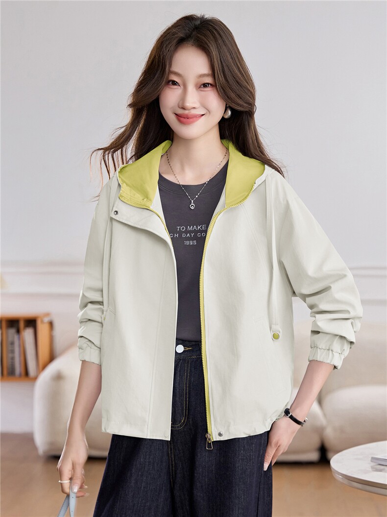现货！现货！2026春季新款时尚宽松休闲短款外套女,女装短外套,以桐