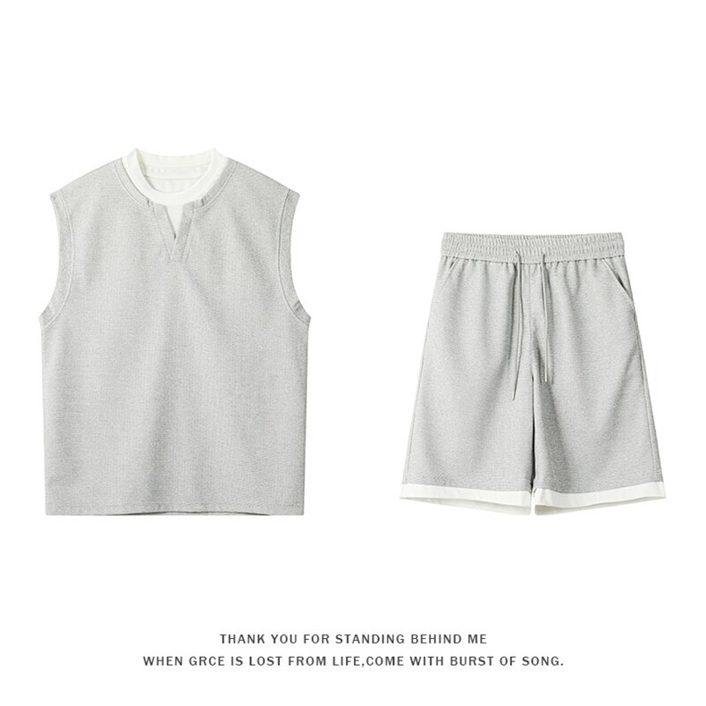 特批P45无差价2025夏季新款面料：聚酯纤维100%TZ5581，男装休闲套装，电商A001