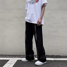 坠感西装裤男vibe高街痞帅设计感宽松直筒阔腿拖地裤子K0145-p38，男装西裤，星座1008