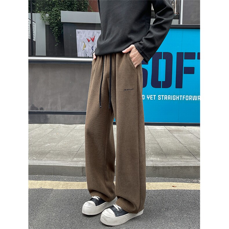 青少年运动裤子男生春秋季美式高街户外简约潮牌宽松直筒休闲长裤,男装休闲裤,电商C305A