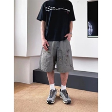 水洗复古做旧工装夏季新品拉链口袋休闲五分裤-dk636-网络图，男装牛仔裤，星座1002-2