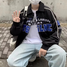 春秋季ins潮牌高街宽松外套新款字母刺绣飞行员夹克男W6987-P58，男装夹克，星座512-2